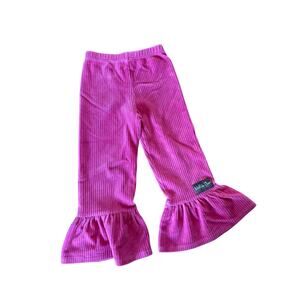 Matilda Jane‎ Fruit Basket pink velour ribbed big ruffle pants